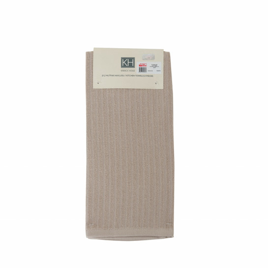Karaca Home Viego Bej %100 Pamuk Mutfak Havlusu 2'li 60x40 cm