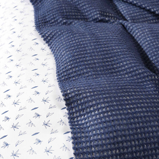 Karaca Home Bambu Mavi Çift Kişilik Battaniyeli Çarşaf Takımı