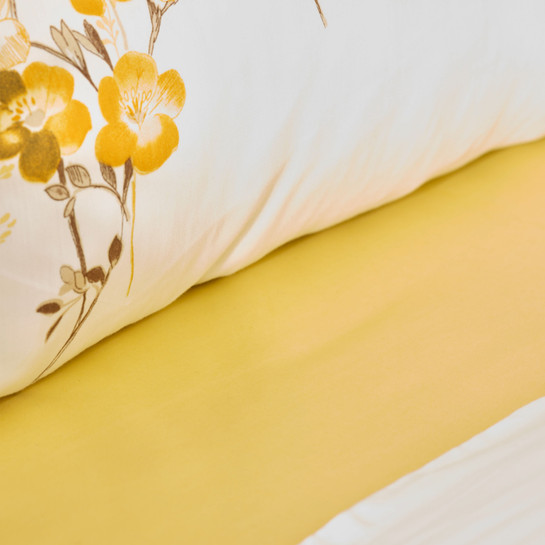 Karaca Home Loris Sarı Çift Kişilik %100 Pamuk Saten Nevresim Takımı