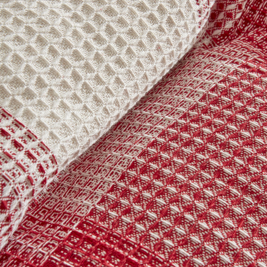 Karaca Home Flow Ekose Waffle Çift Kişilik Pike 200x230 cm Kırmızı