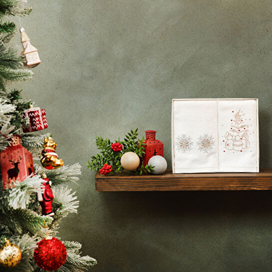 Karaca Home New Year Snow %100 Pamuk 2'li Havlu Set