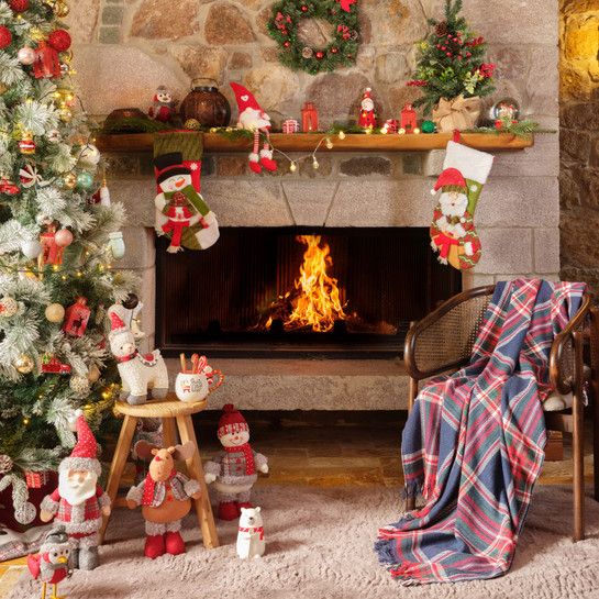 Karaca Home New Year Woodland Lacivert Ekose Tv Battaniyesi 130x170 cm