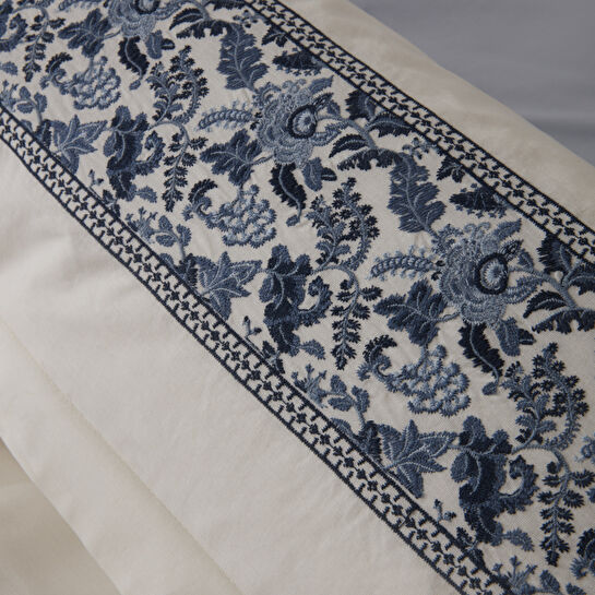 Karaca Home Lima %100 Pamuk Çift Kişilik Nakışlı Nevresim Takımı Beyaz