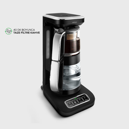 Karaca Robotea Pro 4 in 1 Konuşan Cam Çay Makinesi Black Chrome