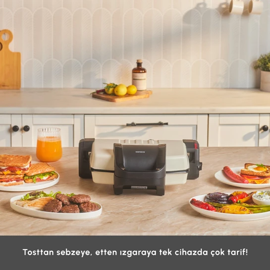 Karaca Future Essential Tost Makinesi Matte Krem 1800 W 4 Dilim Kapasiteli