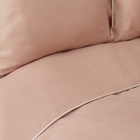 Karaca Home Lori Pudra Offwhite Biyeli %100 Pamuk Saten Çift Kişilik Nevresim Takımı