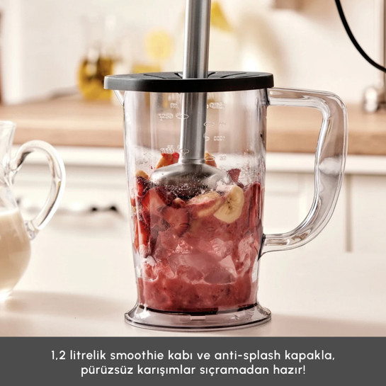 Karaca Mastermaid Prosteel Uzun Blender Ayaklı 6 Bıçaklı Cam Mutfak Robotu 2500W Imperial Red