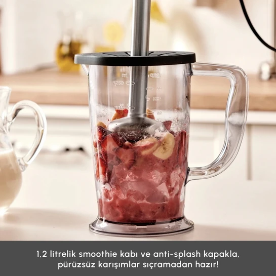 Karaca Mastermaid Prosteel Uzun Blender Ayaklı 6 Bıçaklı Cam Mutfak Robotu 2500W Rosegold