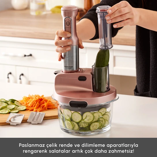 Karaca Mastermaid Prosteel Uzun Blender Ayaklı 6 Bıçaklı Cam Mutfak Robotu 2500W Rosegold