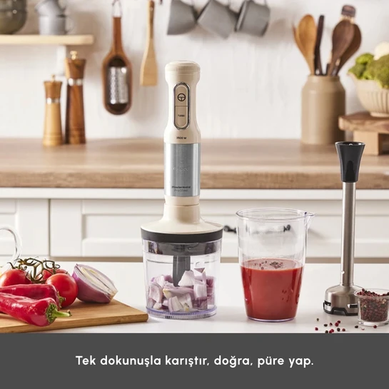 Karaca Mastermaid Prosteel Blender Seti Soft Cream-Inox 1500W