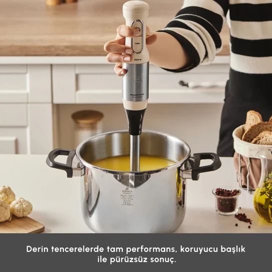 Karaca Mastermaid Prosteel Blender Seti Soft Cream-Inox 1500W