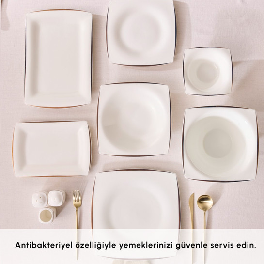 Karaca Fine Pearl Agate 58 Parça 12 Kişilik Yemek Takımı Gold