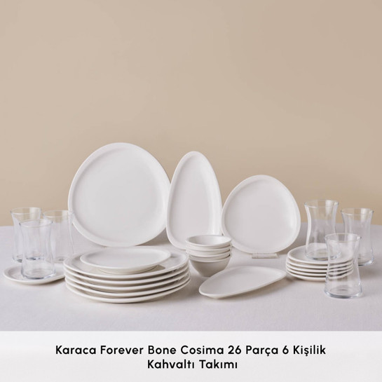 Karaca Forever Bone Cosima 26 Parça 6 Kişilik Kahvaltı Takımı