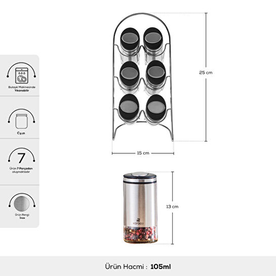 Karaca Walter Inox 6'lı Oval Baharat Takımı
