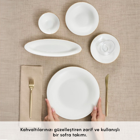 Karaca Fine Pearl Fame 26 Parça 6 Kişilik Kahvaltı Takımı Gold