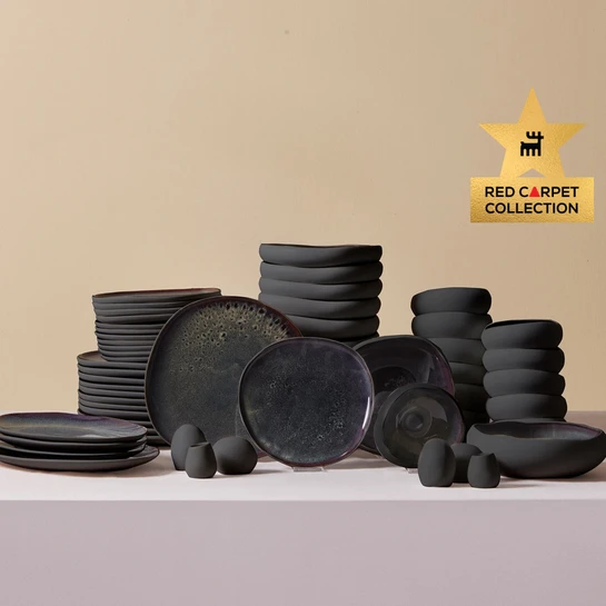 Karaca Red Carpet Collection Earth Collection Galactic Black 59 Parça 12 Kişilik Yemek Takımı
