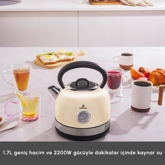 Karaca Retro 2202 Su Isıtıcısı Krem 2200W 