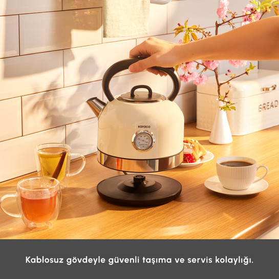 Karaca Retro 2202 Su Isıtıcısı Krem 2200W 