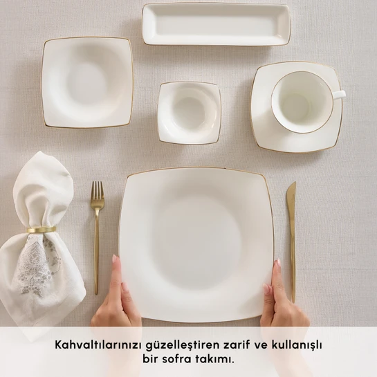 Karaca Fine Pearl Ragusa 26 Parça 6 Kişilik Kahvaltı Takımı Gold