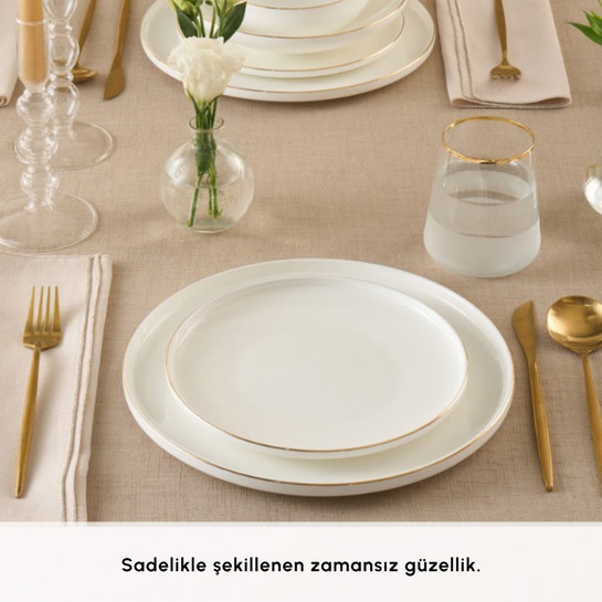 Karaca Stream Bone Belinda 24 Parça 6 Kişilik Yemek Takımı