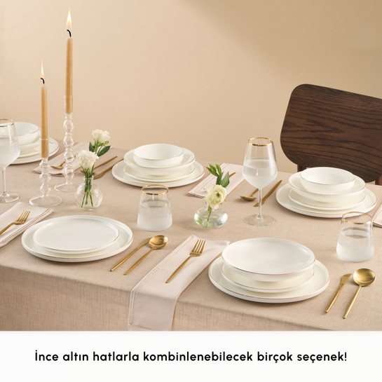 Karaca Stream Bone Belinda 24 Parça 6 Kişilik Yemek Takımı