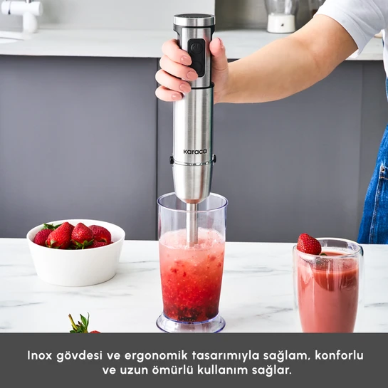 Karaca Inox Quick Mix Hız Ayarlı 1300W El Blender Set - 9637B