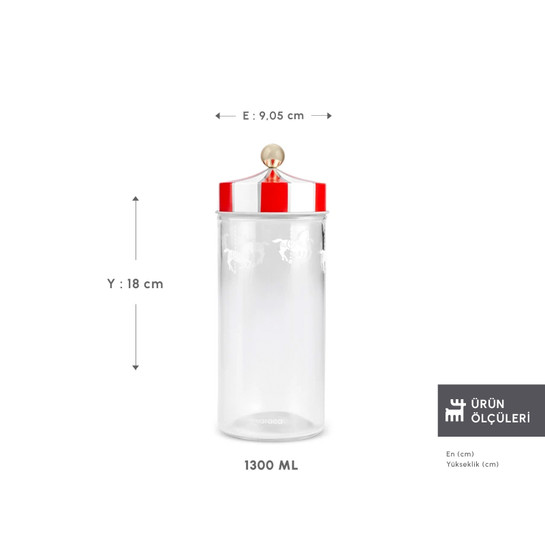 Karaca Karnaval Cam Saklama Kabı 1300 Ml 