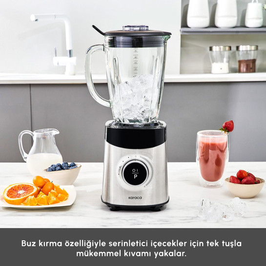 Karaca Dijital Ekran Inox Smoothie Blender Silver 1800W