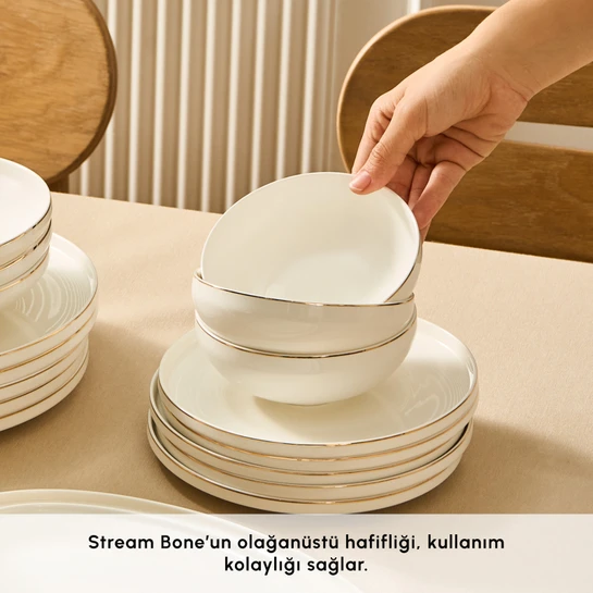 Karaca Stream Bone Light Lora 29 Parça 6 Kişilik Yemek Takımı Gold
