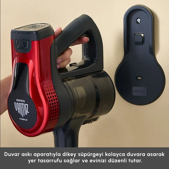 Karaca Vantuz Power Up Dikey Süpürge Imperial Red