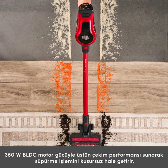 Karaca Vantuz Power Up Dikey Süpürge Imperial Red