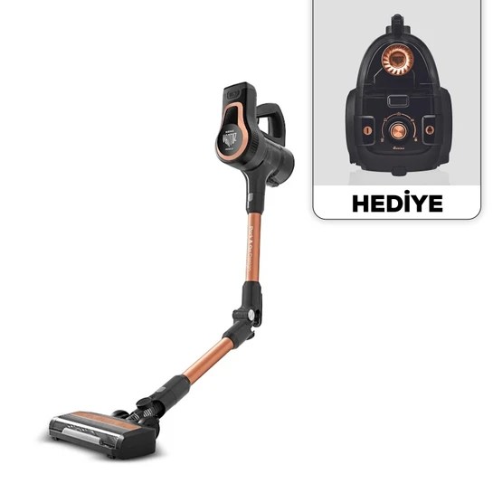 Karaca Vantuz Power Up Pro Dikey Süpürge Black Copper