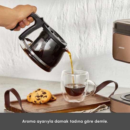 Karaca Just Coffee Aroma 2 in 1 Filtre Kahve Makinesi Walnut Brown