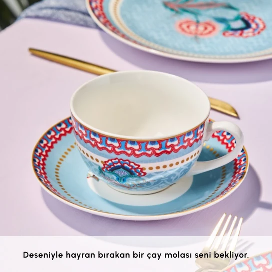 Karaca Forever Bone Spello 26 Parça 6 Kişilik Kahvaltı Takımı Blue