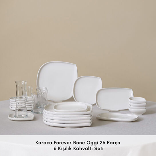 Karaca Forever Bone Oggi 26 Parça 6 Kişilik Kahvaltı Takımı