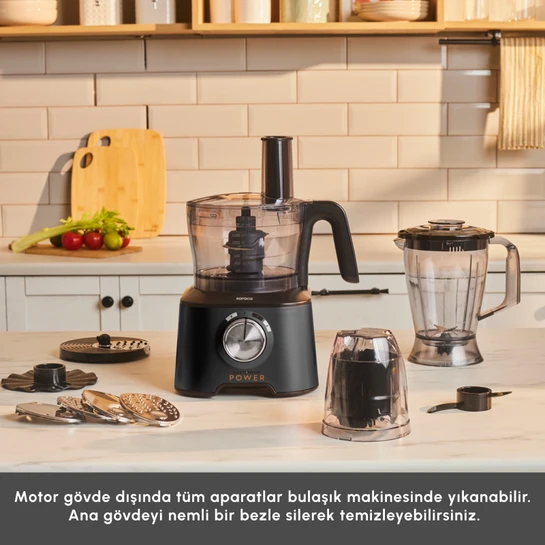 Karaca Mastermaid Power Multifunctional 10 in 1 Mutfak Robotu 2000W Black 