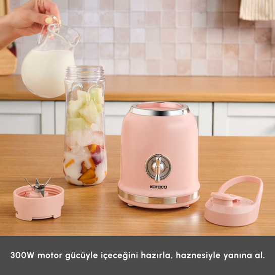 Karaca Retro Personal Kişisel Smoothie Blender Pink