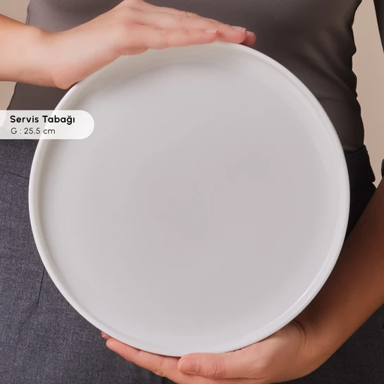 Karaca Stream Bone Meridian 34 Parça 6 Kişilik Kahvaltı Takımı Beyaz