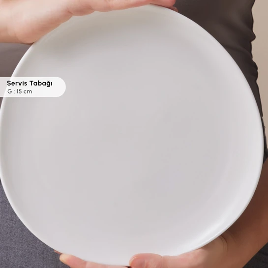 Karaca Stream Bone Middle 34 Parça 6 Kişilik Kahvaltı Takımı Beyaz