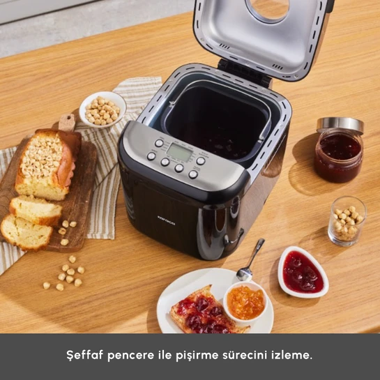 Karaca Bake Compact 19 in 1 Çok Fonksiyonlu Reçel, Yoğurt, Hamur Yoğurma ve Ekmek Yapma Makinesi Black