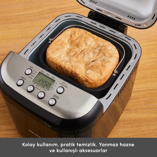 Karaca Bake Compact 19 in 1 Çok Fonksiyonlu Reçel, Yoğurt, Hamur Yoğurma ve Ekmek Yapma Makinesi Black