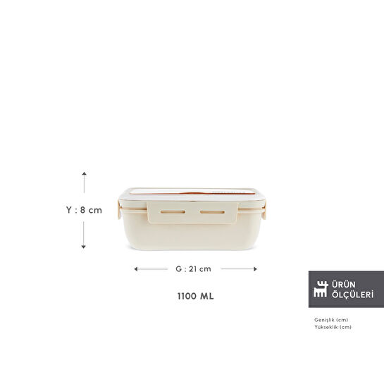 Karaca Fusca Çatal Kaşıklı Lunch Box Krem