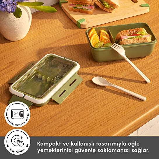 Karaca Fusca Çatal Kaşıklı Lunch Box Yeşil