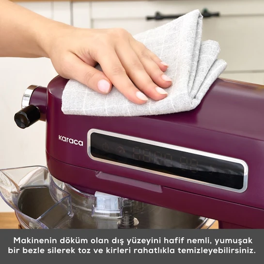 Karaca Pro Artisan Tartılı Dijital Ekran Zaman Ayarlı Döküm Hamur Yoğurma Makinesi Royal Berry 1600W 5L 
