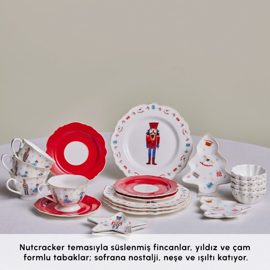 Karaca New Year Yılbaşı Nutcracker 20 Parça 4 Kişilik Kahvaltı Takımı