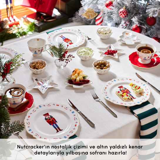 Karaca New Year Yılbaşı Nutcracker 20 Parça 4 Kişilik Kahvaltı Takımı
