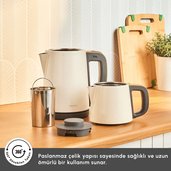 Karaca Tea Break 2 in 1 Çelik Çay Makinesi  Wood Craft