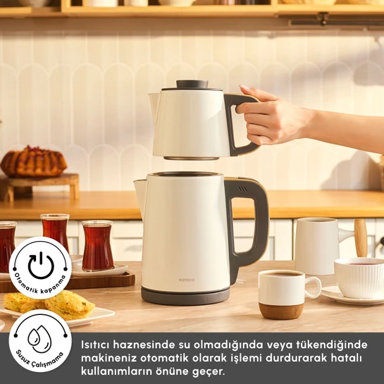 Karaca Tea Break 2 in 1 Çelik Çay Makinesi  Wood Craft