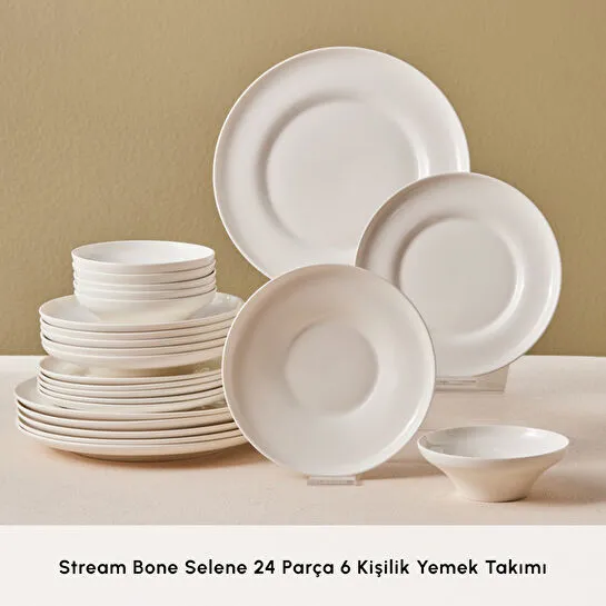 Karaca Stream Bone Selene 24 Parça 6 Kişilik Yemek Takımı