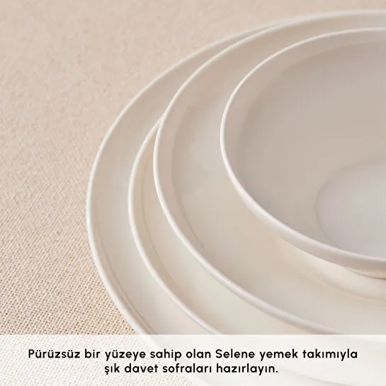Karaca Stream Bone Selene 24 Parça 6 Kişilik Yemek Takımı